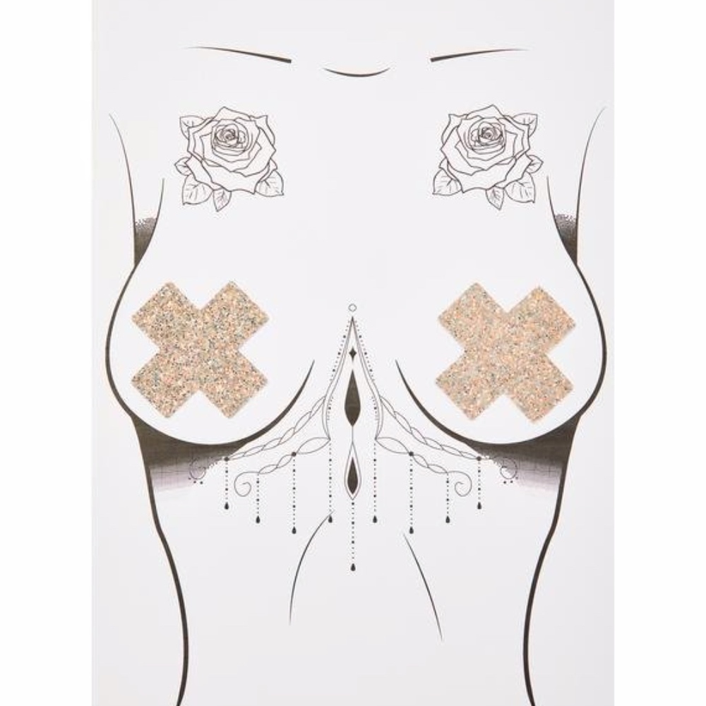 Nipztix gold sparkle pasties, new in bag